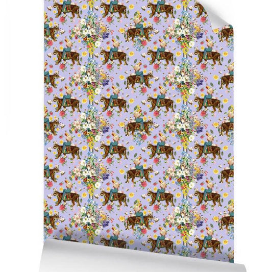 Tigerlily Petite Wallpaper 70cm Periwinkle Wink